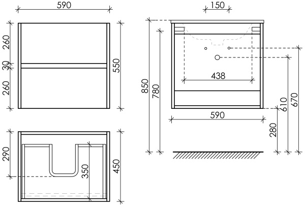 Тумба под раковину Sancos  Urban UR60EG дуб галифакс натуральный